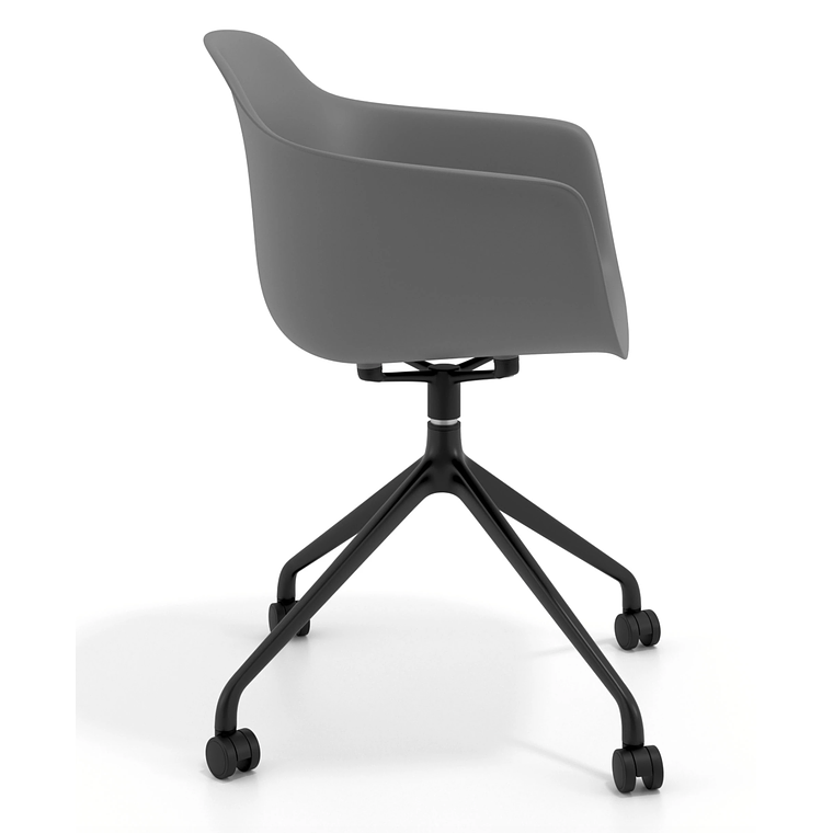 Silla Giratoria Alice, con ruedas - Negro - Antracita 4