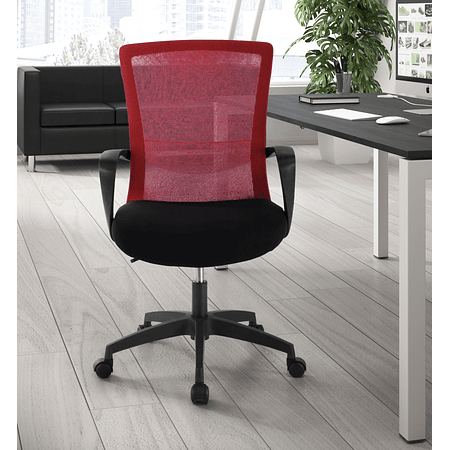 Silla para Estudiar Marko, silla escritorio, amplio asiento red - Rojo