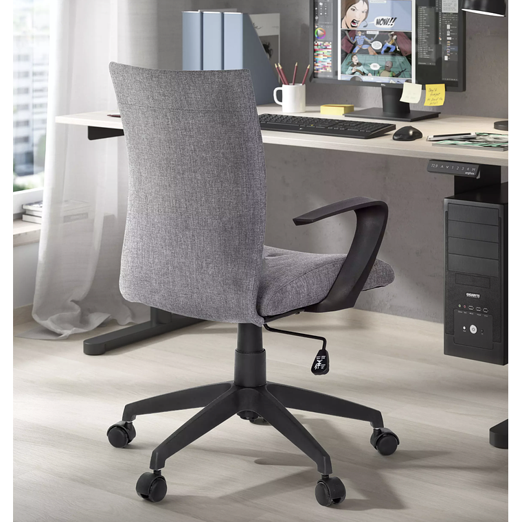 Silla de ordenador Venecia, Brazos de diseño, taizado - Gris 2