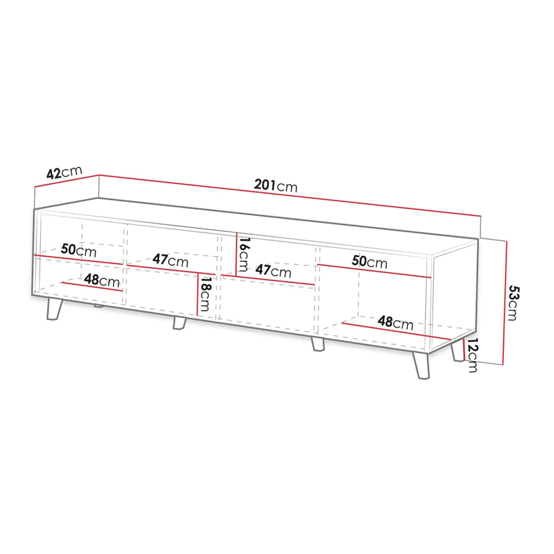 Mueble TV Charlotte 201 cm 6