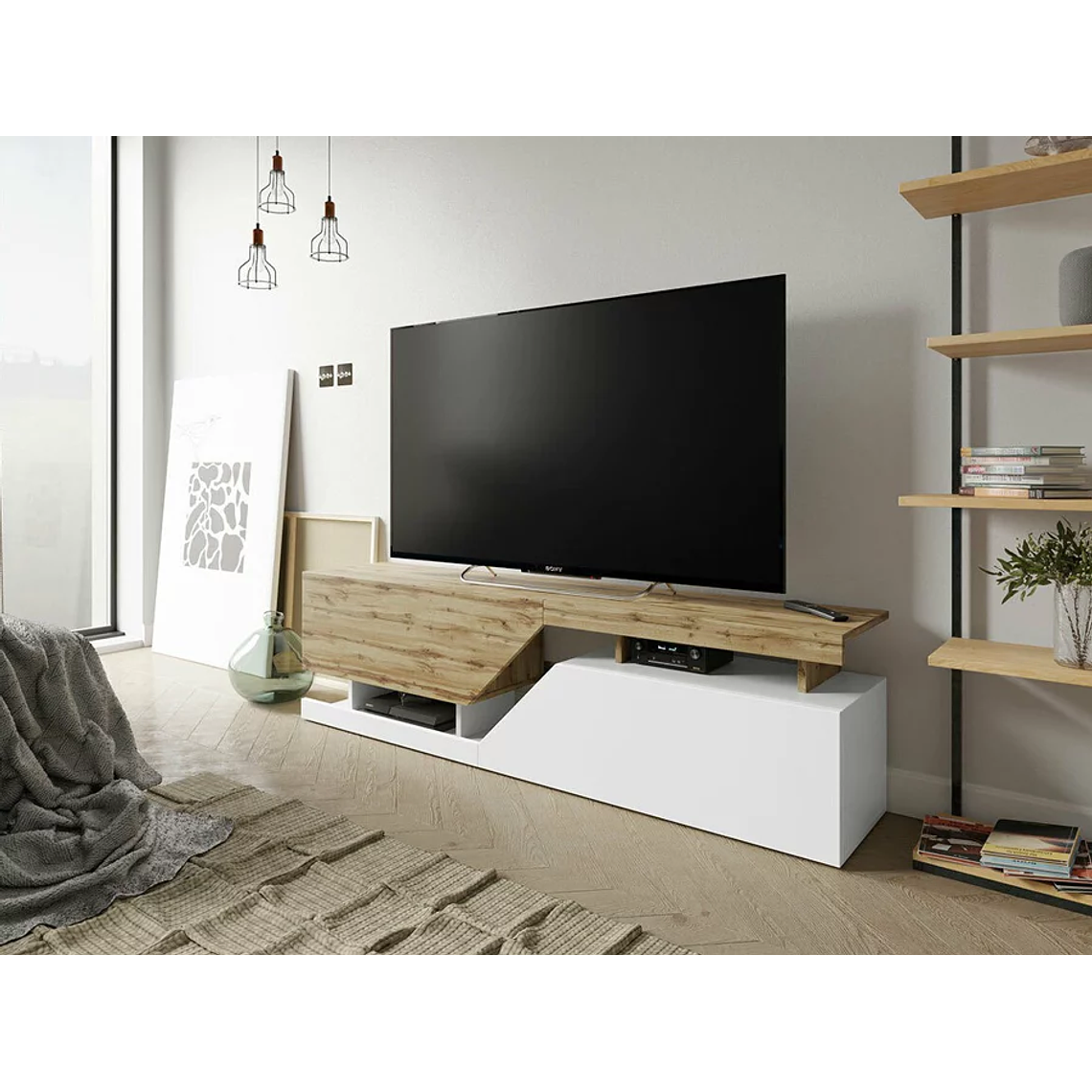 Mueble TV Utica 102 (Antracita + Wotan roble) 160 cm 1