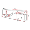 Mueble TV Utica 102 (Antracita + Wotan roble) 160 cm