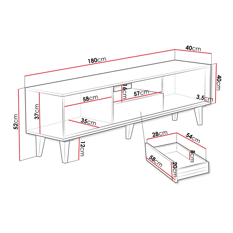 Mueble TV Comfivo L102 180 cm 7