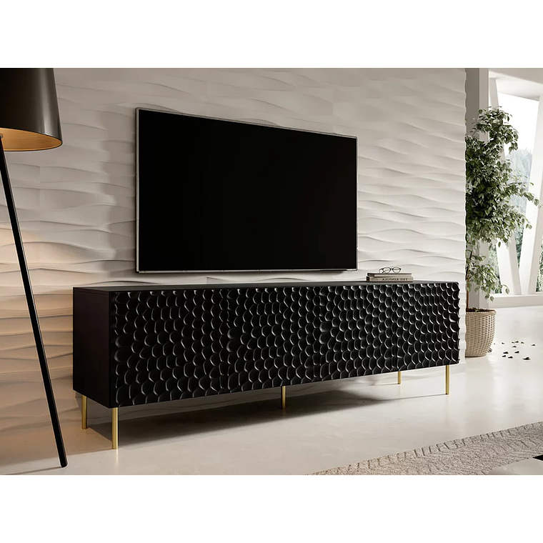 Mueble TV Charlotte 171 (Negro + Dorado) 190 cm 1