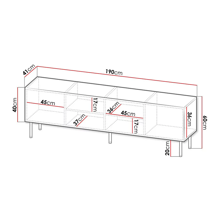 Mueble TV Charlotte 171 (Negro + Dorado) 190 cm 3