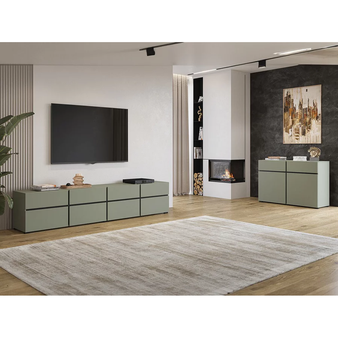 Mueble TV Austin BC101 (Verde) 224 cm 5