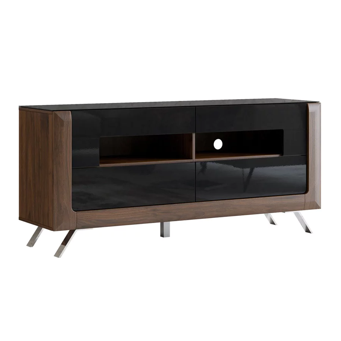 Mueble TV Austin BB105 (Nuez + Negro brillante) 160 cm 2