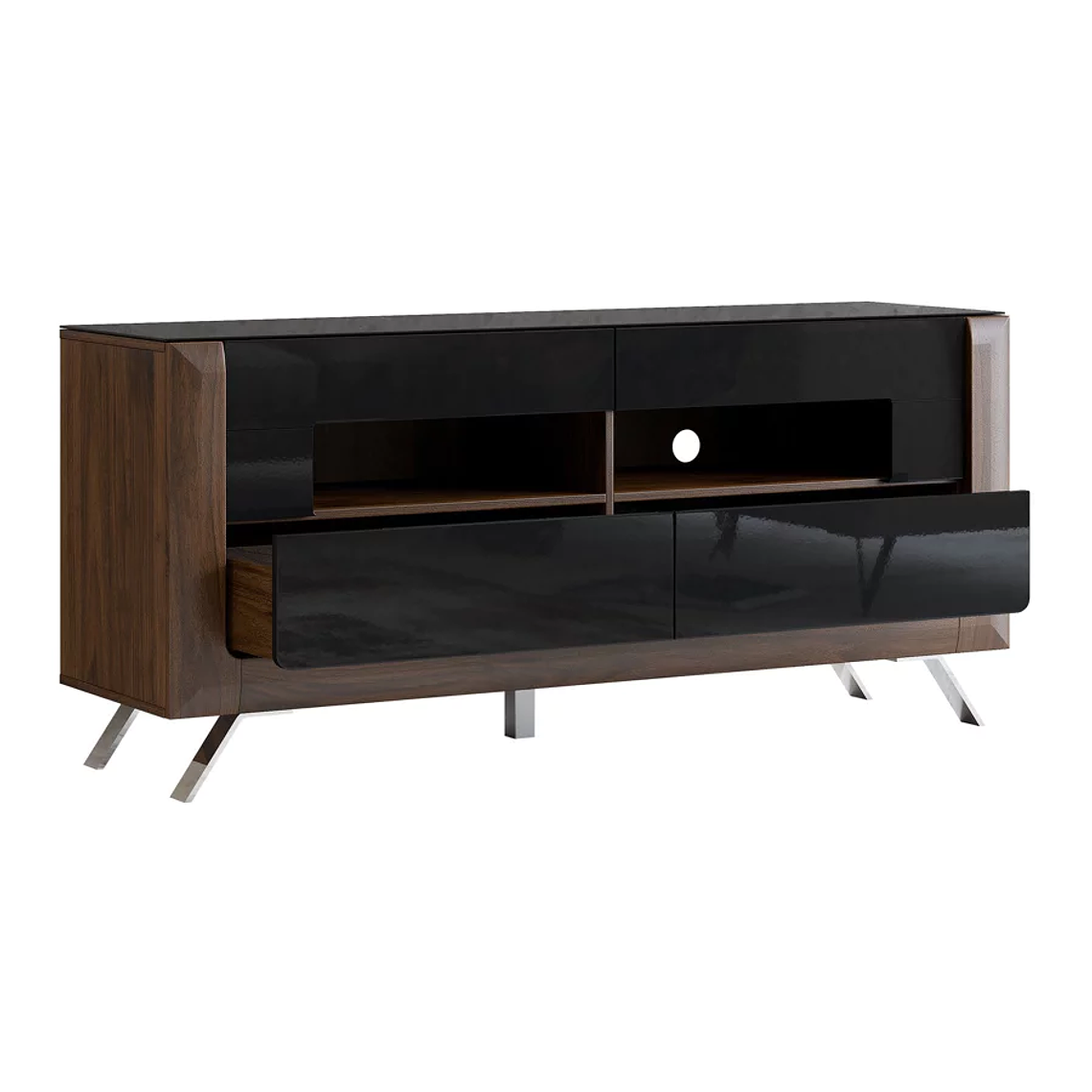 Mueble TV Austin BB105 (Nuez + Negro brillante) 160 cm 3