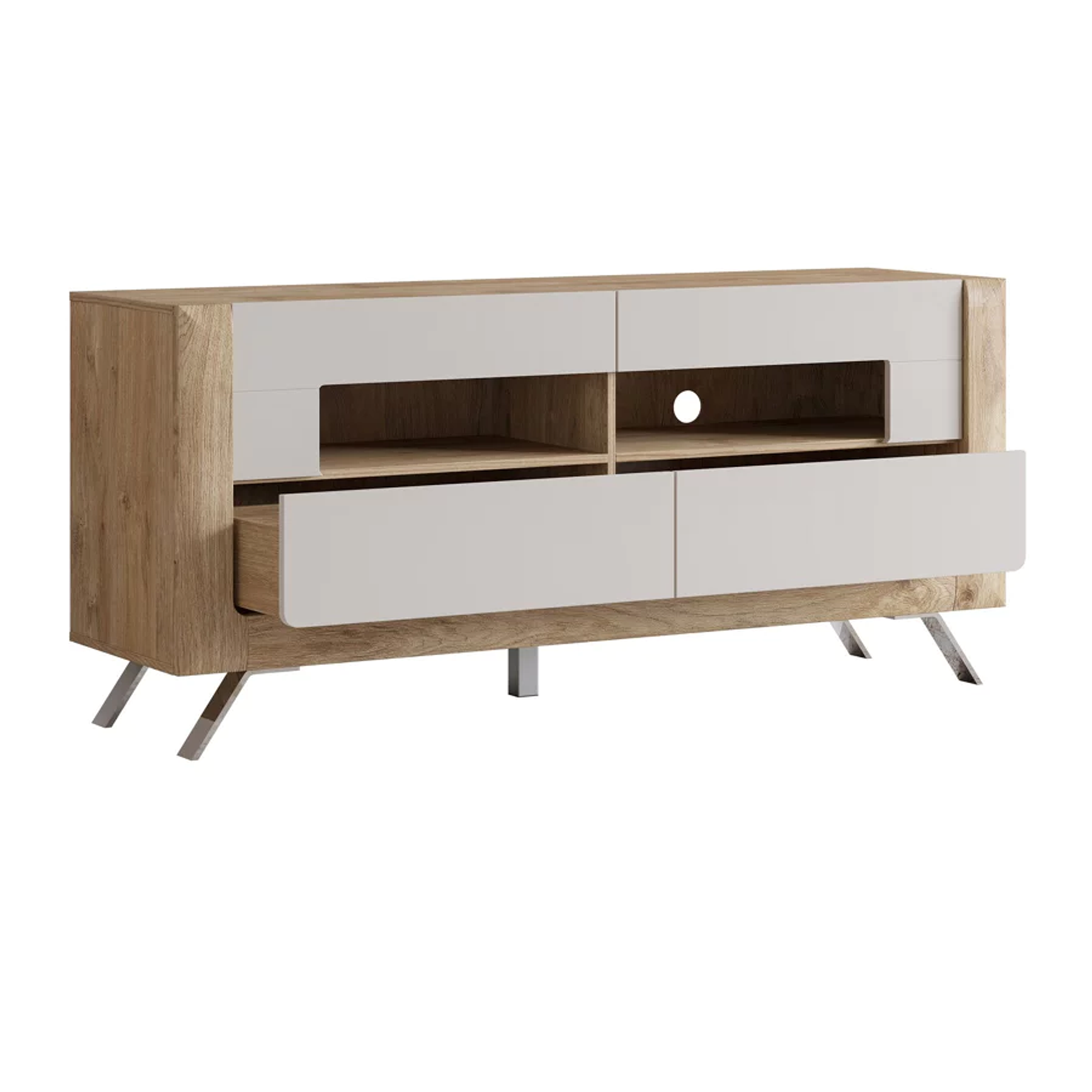 Mueble TV Austin BB105 (Roble dorado + Gris claro) 160 cm