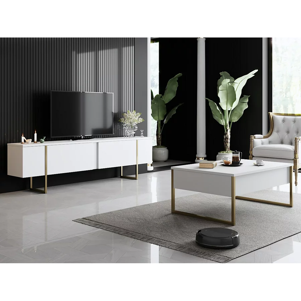 Mueble TV Kailua Z100 (Blanco) 180 cm 4