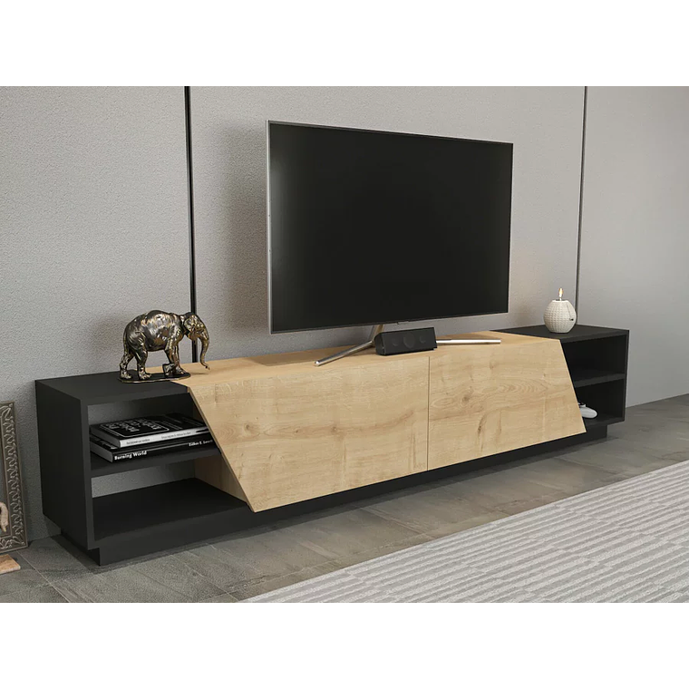 Mueble TV Kailua 260 (Roble + Antracita) 240 cm 1