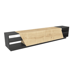 Mueble TV Kailua 260 (Roble + Antracita) 240 cm