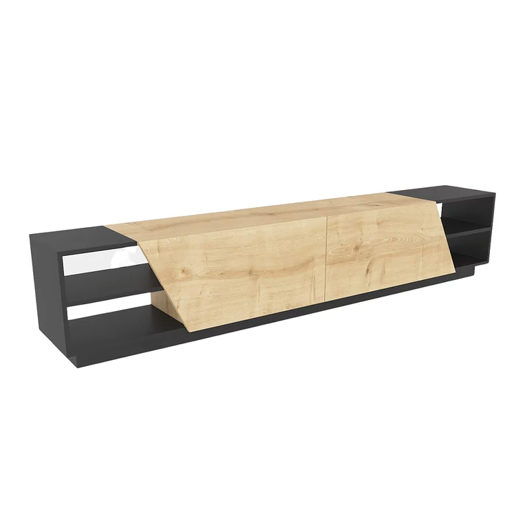 Mueble TV Kailua 260 (Roble + Antracita) 240 cm 2