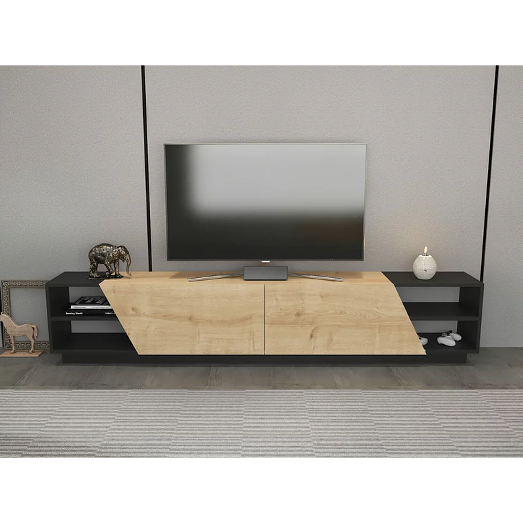 Mueble TV Kailua 260 (Roble + Antracita) 240 cm 3