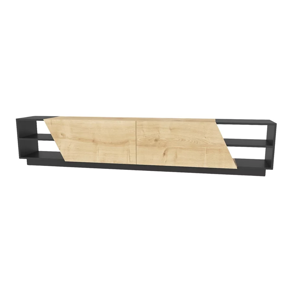 Mueble TV Kailua 260 (Roble + Antracita) 240 cm 5