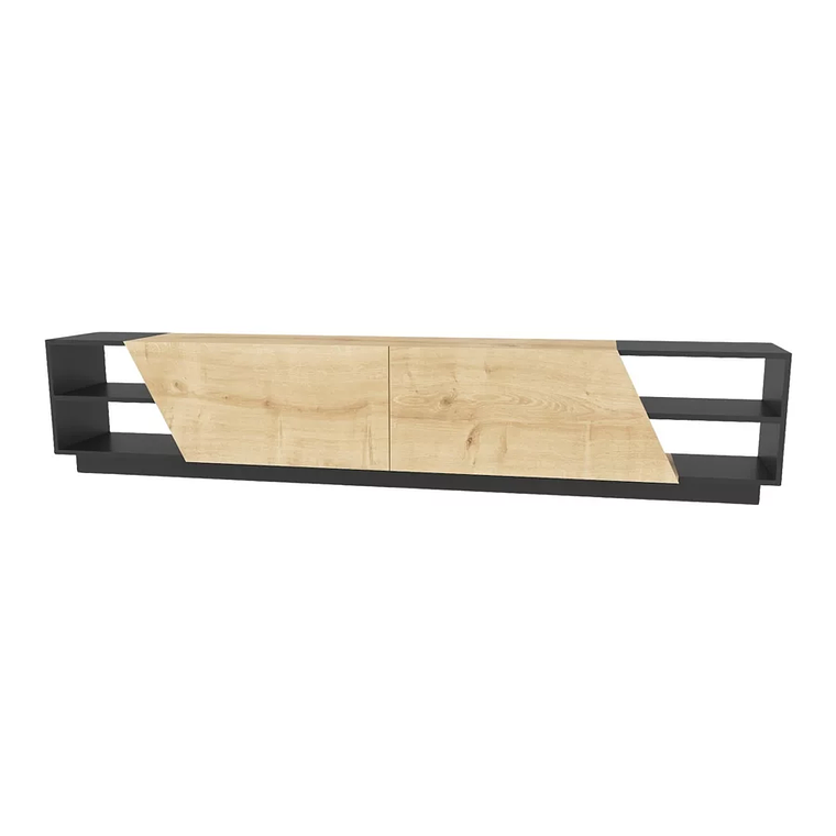 Mueble TV Kailua 260 (Roble + Antracita) 240 cm 5