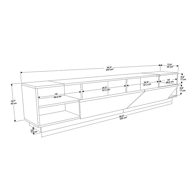 Mueble TV Kailua 260 (Roble) 240 cm 6