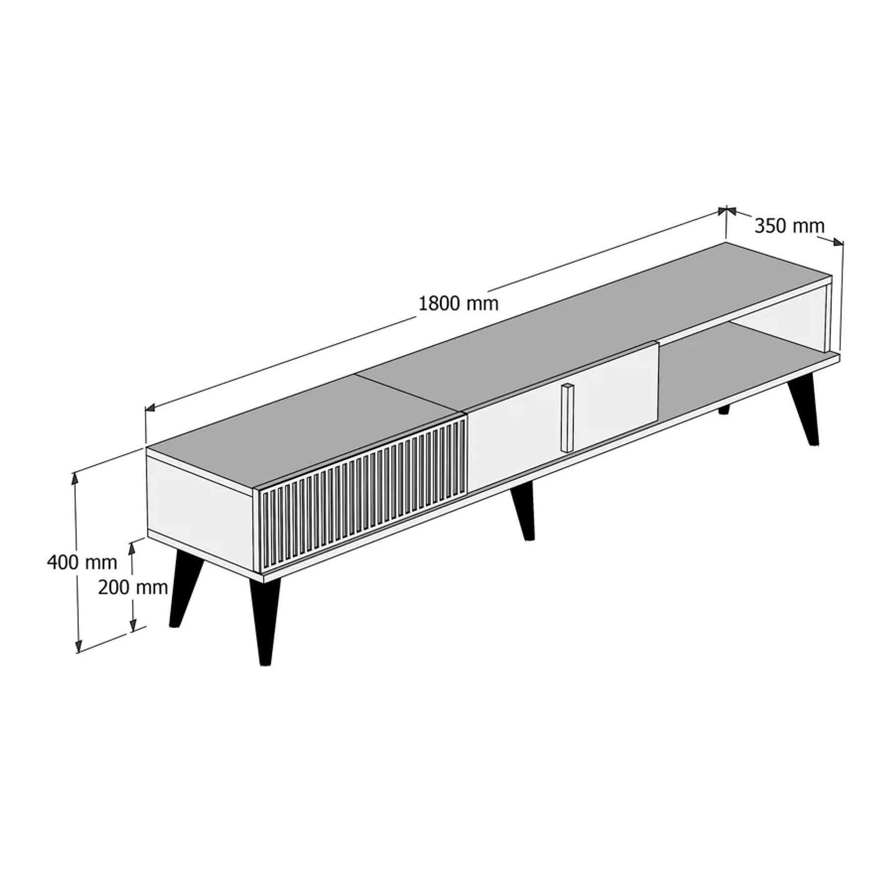 Mueble TV Kailua B102 (Nuez) 180 cm