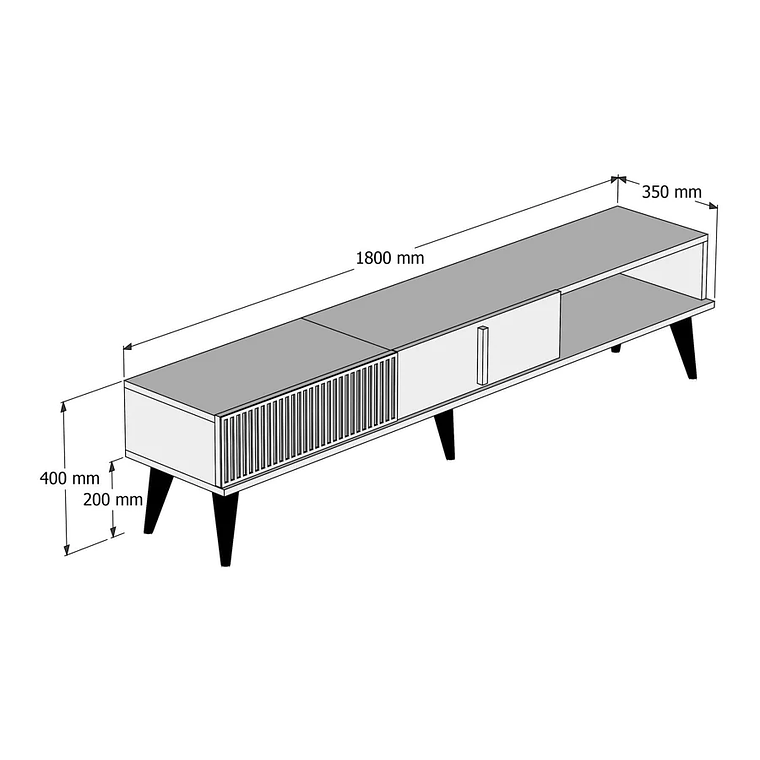 Mueble TV Kailua B102 (Nuez) 180 cm 6
