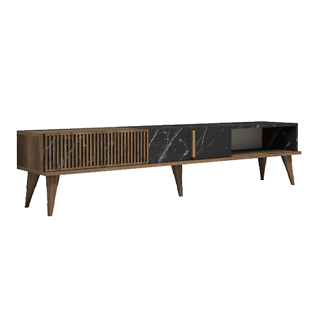 Mueble TV Kailua B102 (Nuez + Mármol negro) 180 cm