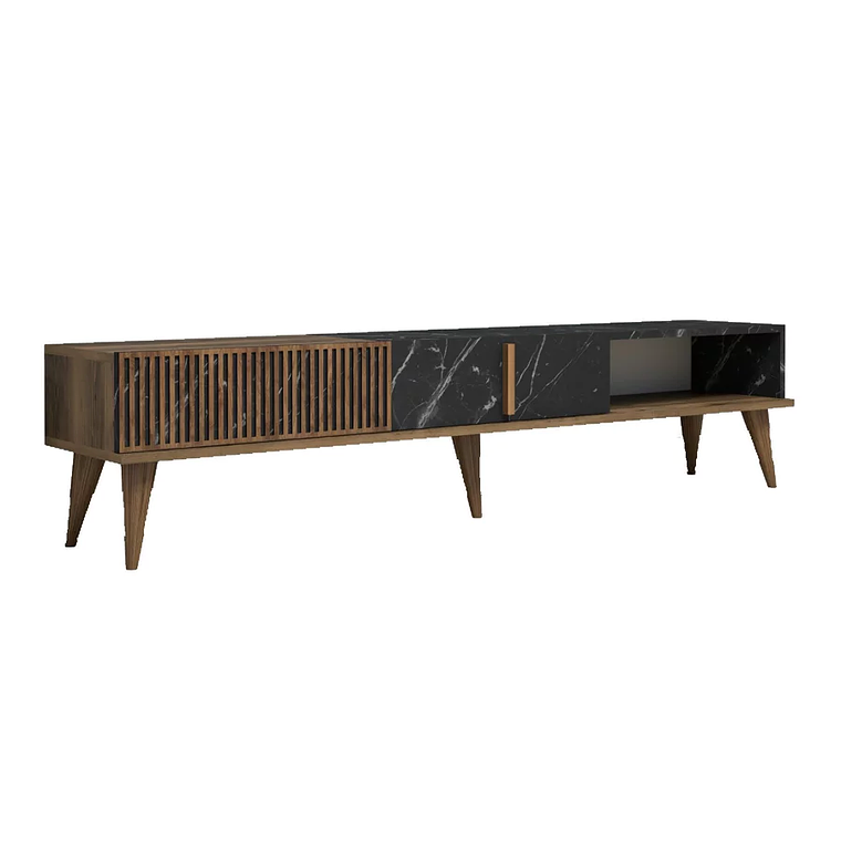 Mueble TV Kailua B102 (Nuez + Mármol negro) 180 cm 2