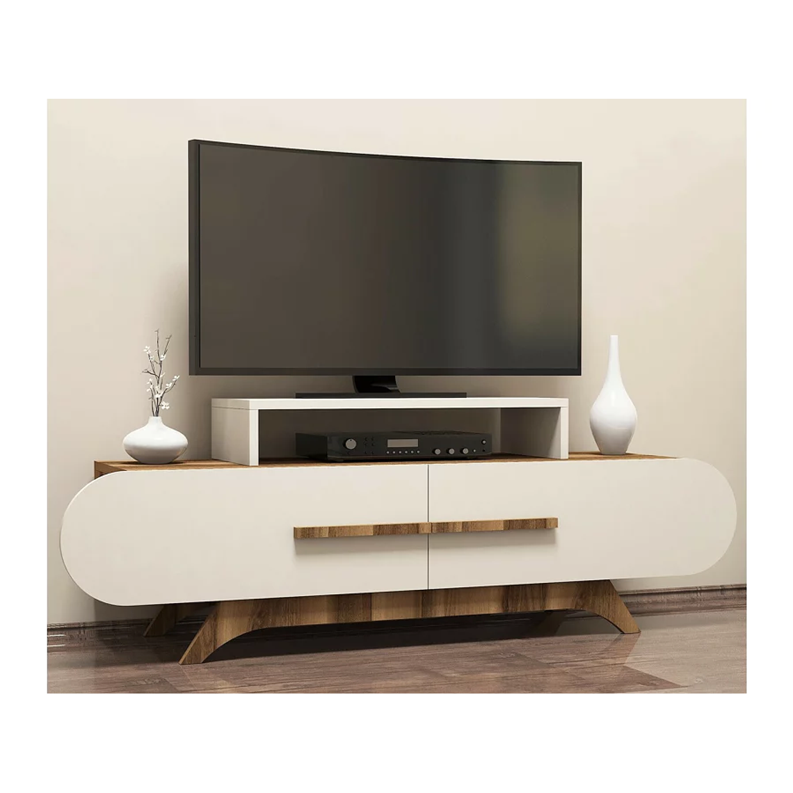 Mueble TV Kailua 1168 (Crema + Nogal) 145 cm 1