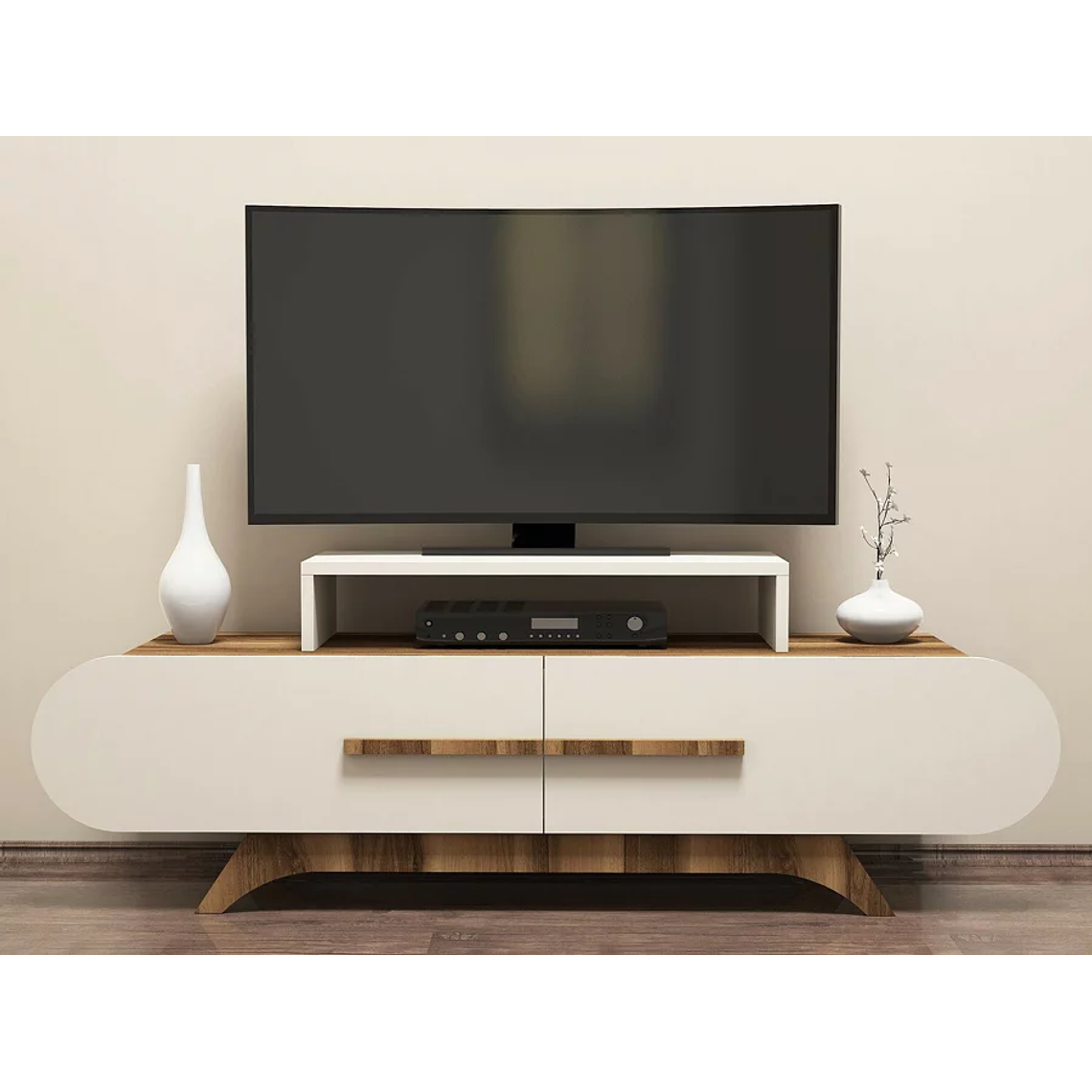 Mueble TV Kailua 1168 (Crema + Nogal) 145 cm 2