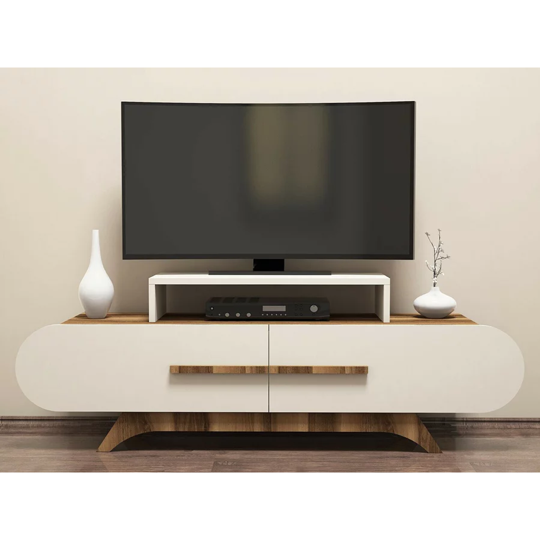 Mueble TV Kailua 1168 (Crema + Nogal) 145 cm