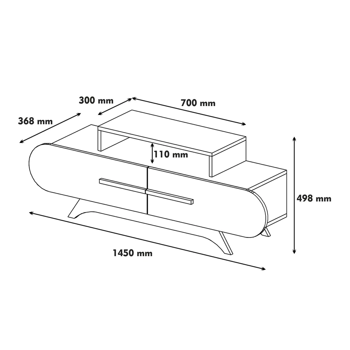 Mueble TV Kailua 1168 (Crema + Nogal) 145 cm 5