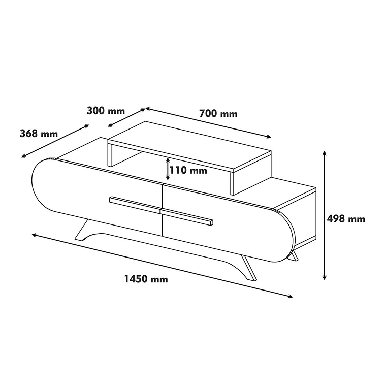 Mueble TV Kailua 1168 (Crema + Nogal) 145 cm 5