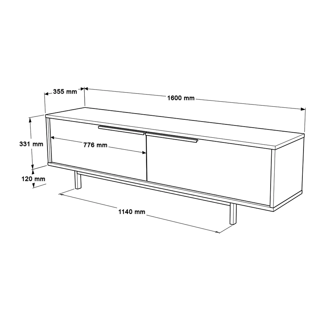 Mueble TV Kailua AE100 (Nogal) 160 cm 7