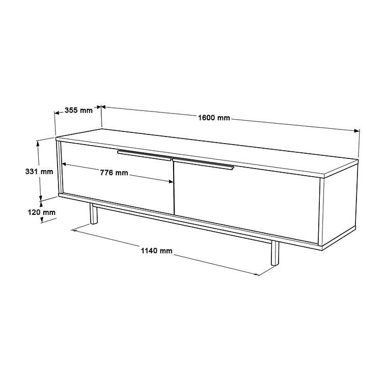 Mueble TV Kailua AE100 (Blanco) 160 cm 7