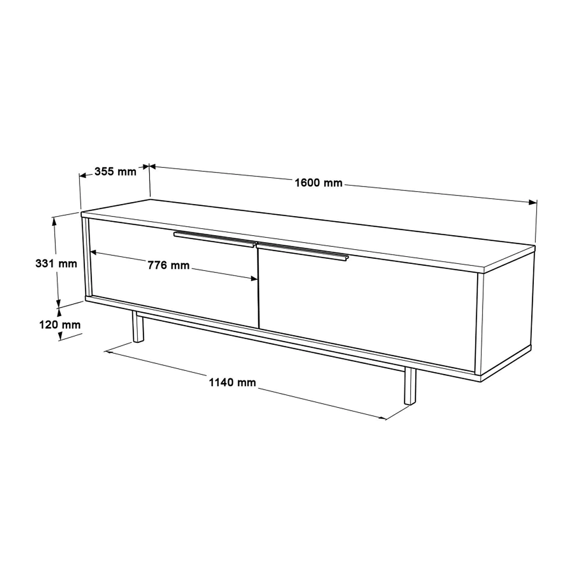 Mueble TV Kailua AE100 (Roble) 160 cm 6
