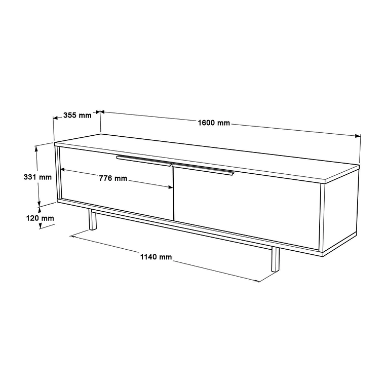Mueble TV Kailua AE100 (Roble) 160 cm 6