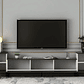 Mueble TV Kailua 1707 (Blanco + Mármol negro) 260 cm - Miniatura 2