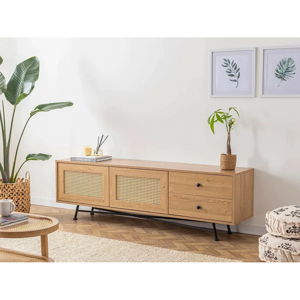 Mueble TV Kailua U107 (Negro) 180 cm 1