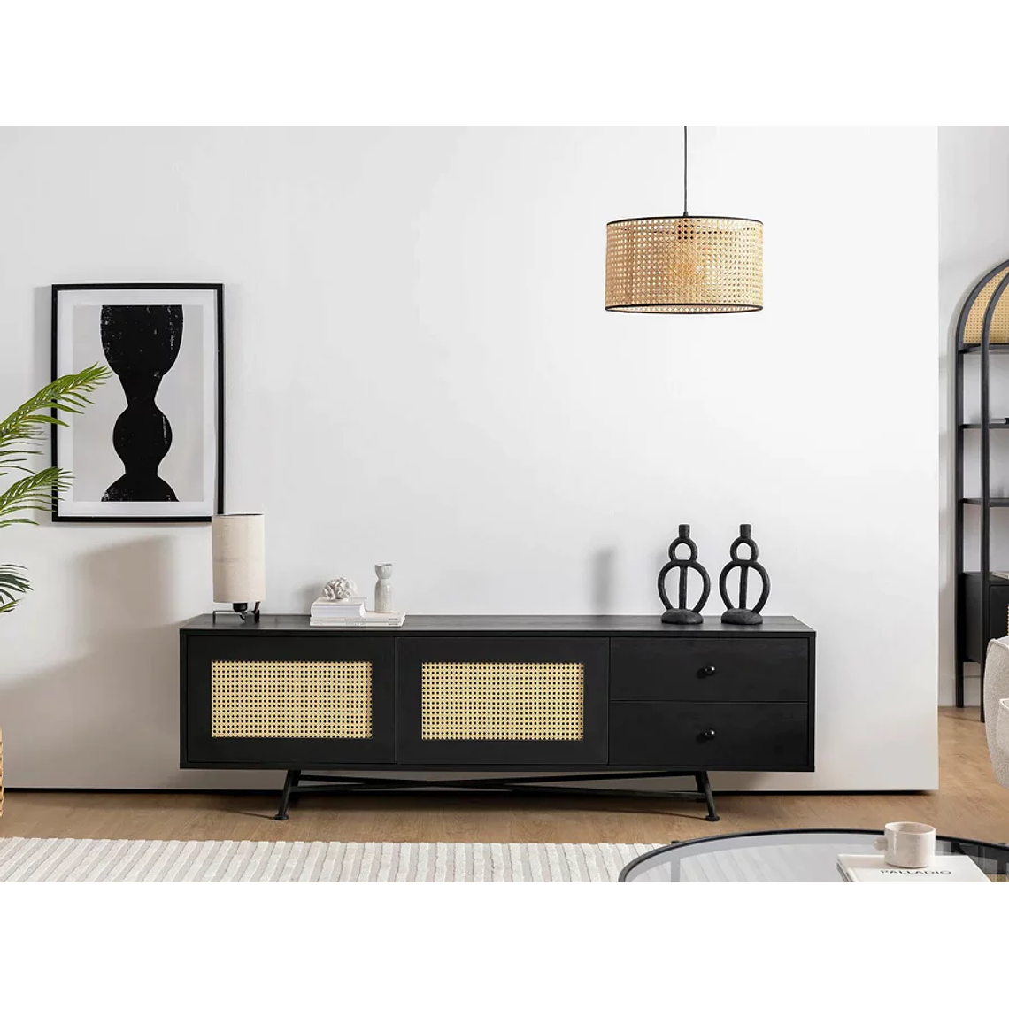 Mueble TV Kailua U107 (Negro) 180 cm 7