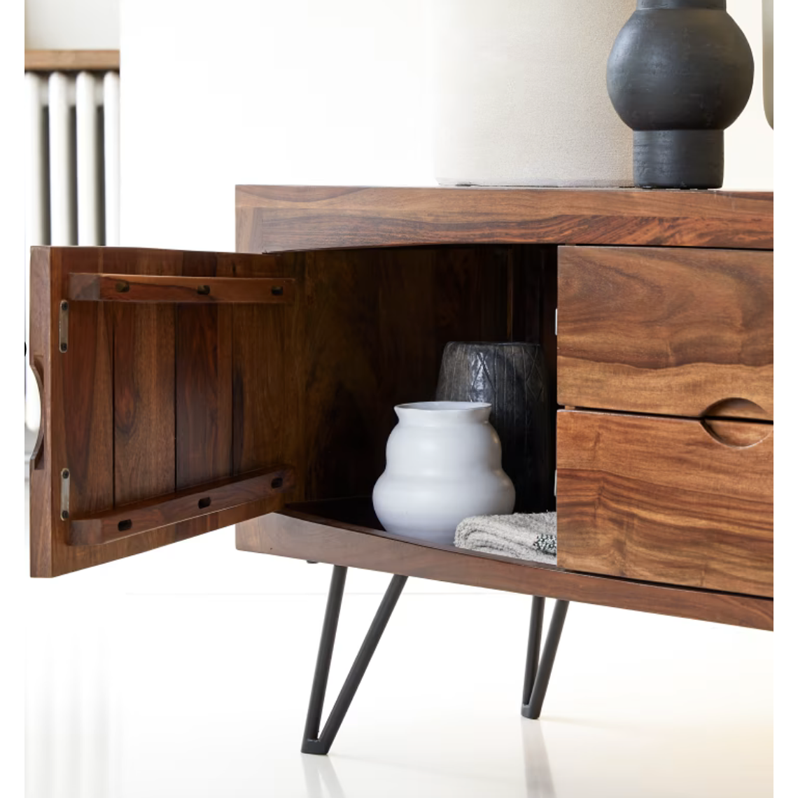 Mueble de TV en palisandro macizo 150 cm 2