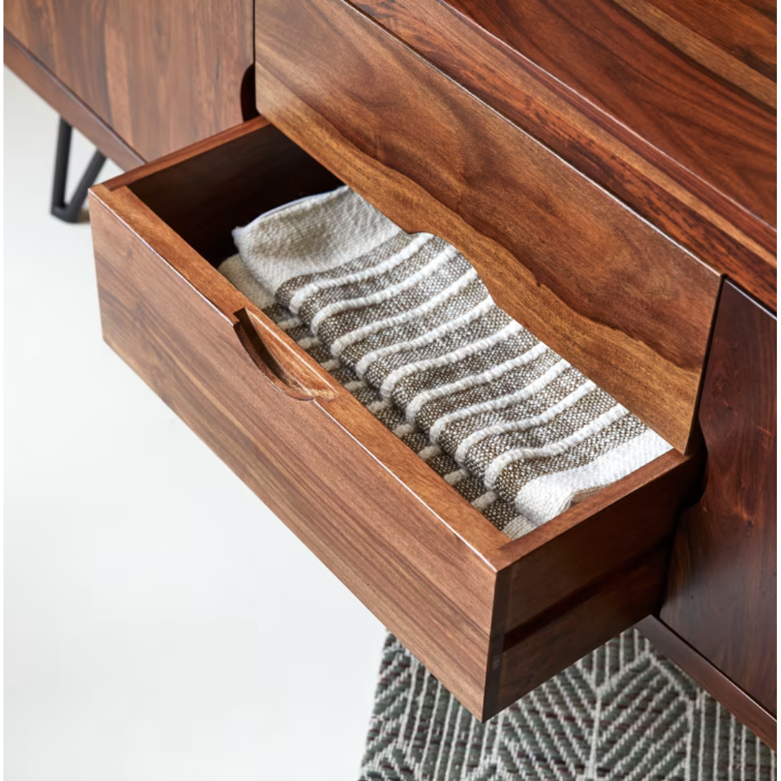 Mueble de TV en palisandro macizo 150 cm 5