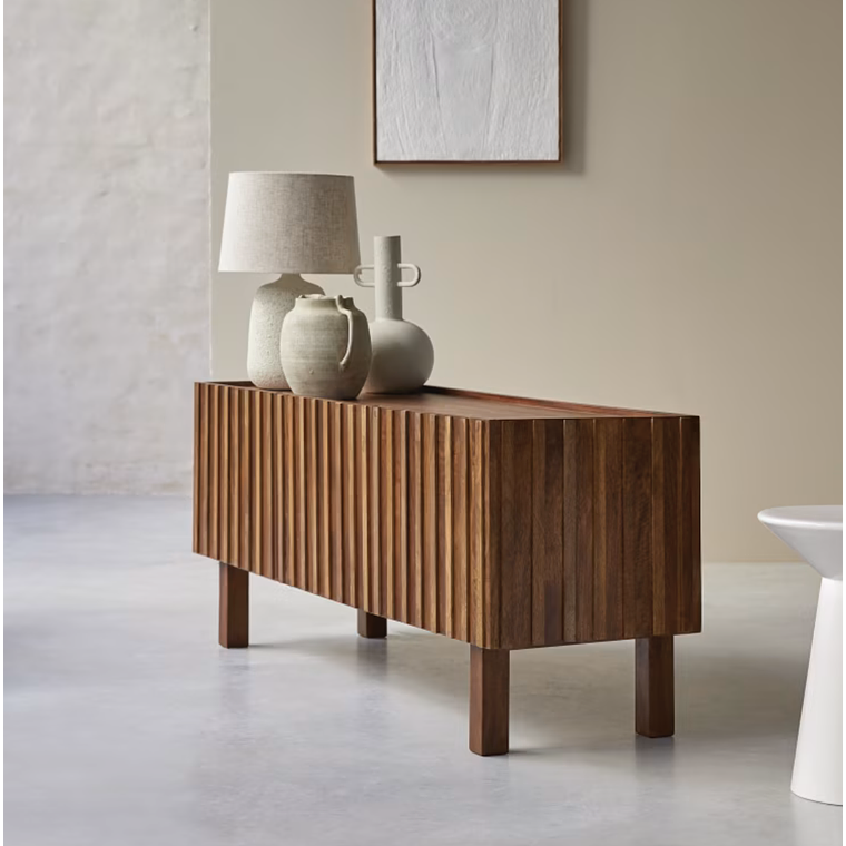 Mueble de TV de madera maciza de mango 140 cm 2