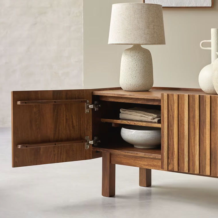 Mueble de TV de madera maciza de mango 140 cm 3