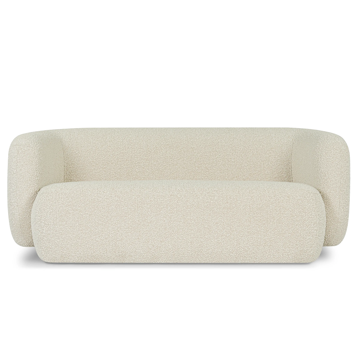 Sofá 2 plazas VOLTA Madera Negra / Blanco Avena Bouclé 170 cm 1