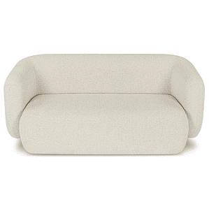 Sofá 2 plazas VOLTA Madera Negra / Blanco Avena Bouclé 170 cm