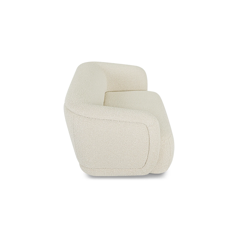 Sofá 2 plazas VOLTA Madera Negra / Blanco Avena Bouclé 170 cm 6