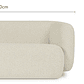 Sofá 2 plazas VOLTA Madera Negra / Blanco Avena Bouclé 170 cm - Miniatura 12