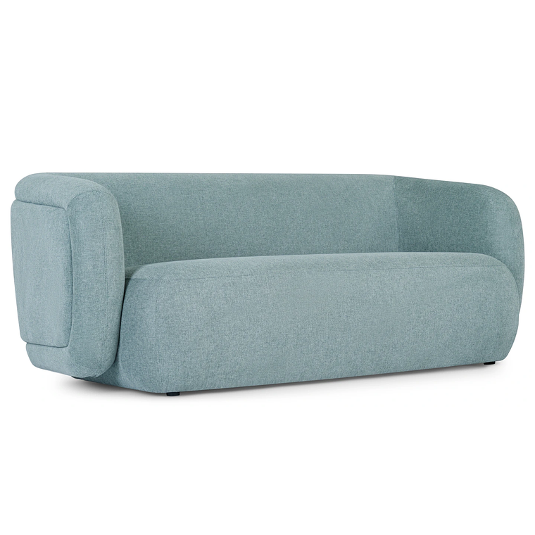 Sofá 2 plazas VOLTA Madera Negra / Azul Agua, Antimanchas 170 cm 4