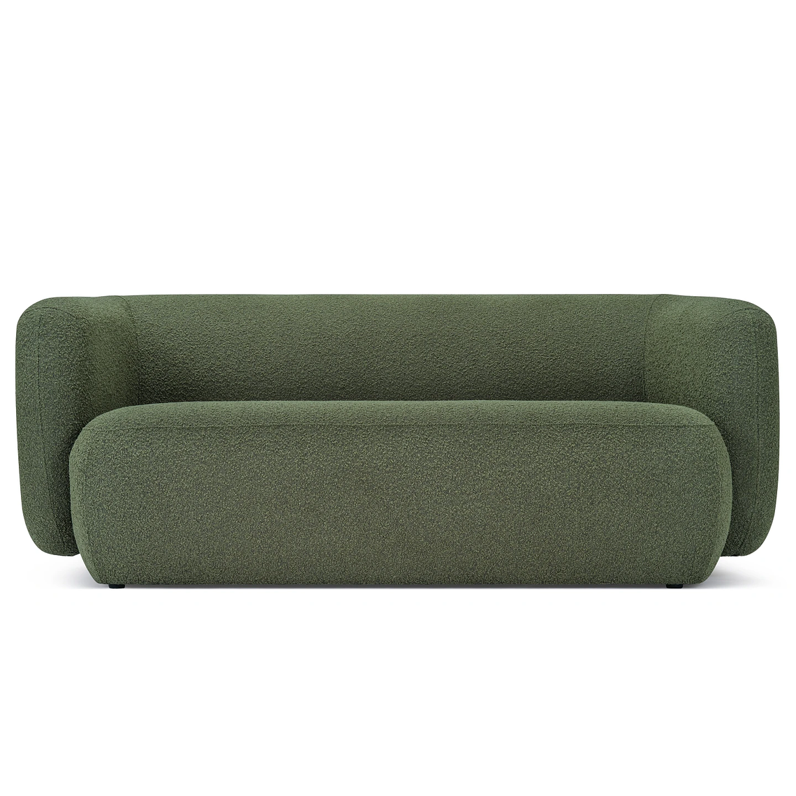 Sofá 2 plazas VOLTA Madera Negra / Bouclé Verde Caqui 170 cm 1