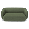 Sofá 2 plazas VOLTA Madera Negra / Bouclé Verde Caqui 170 cm