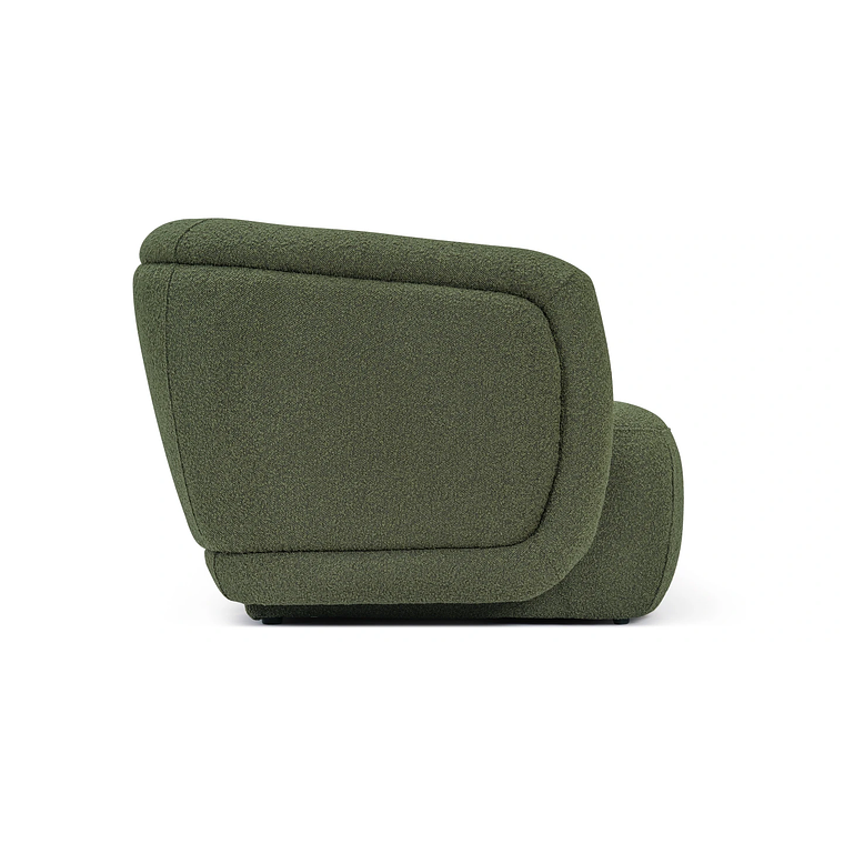 Sofá 2 plazas VOLTA Madera Negra / Bouclé Verde Caqui 170 cm 5