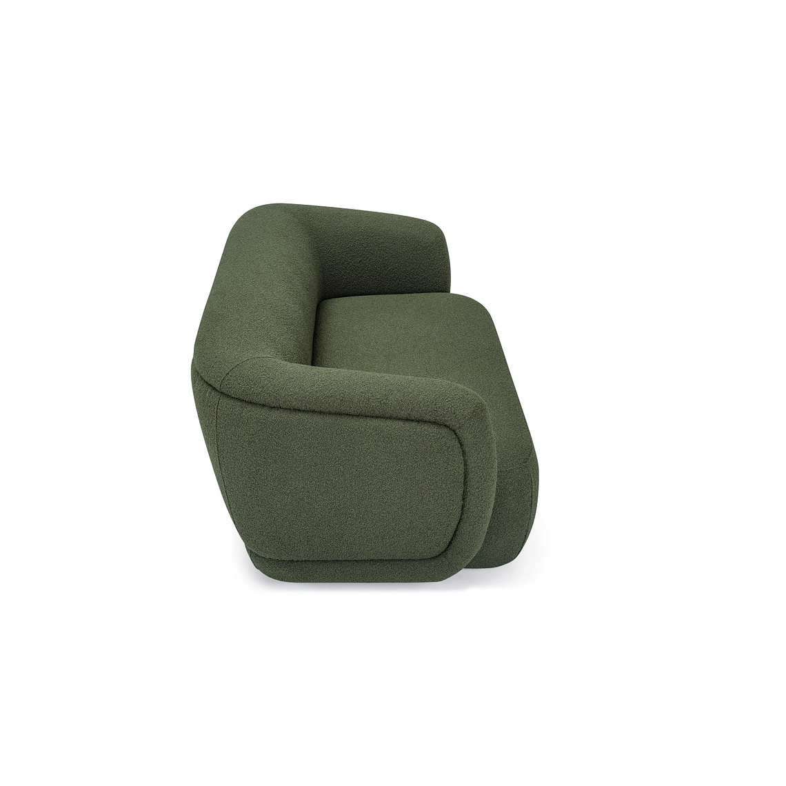 Sofá 2 plazas VOLTA Madera Negra / Bouclé Verde Caqui 170 cm 6